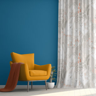 Cute Bunny Rabbits Country Floral Nursery Pattern Blackout Curtains