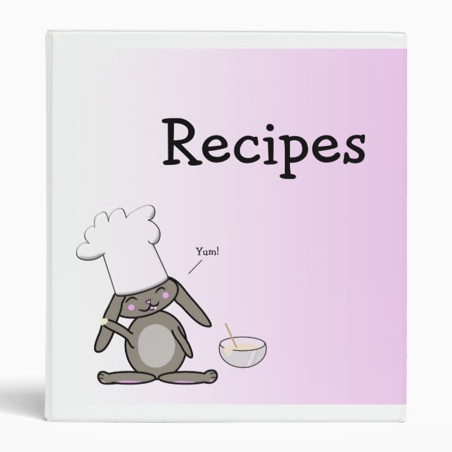 Cute Bunny Recipe Binder (Front)