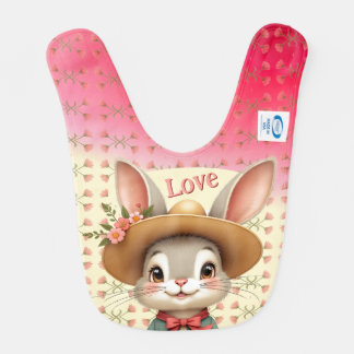Cute bunny reversible baby bib