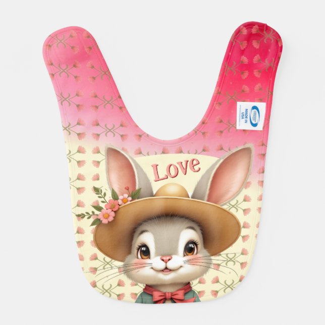 Cute bunny reversible baby bib (Back)