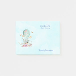 Cute Bunny Riding in a Hot Air Balloon Baby Shower Post-it Notes