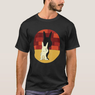 Cute Bunny Rockstar Shadow Illusion Humour T-Shirt