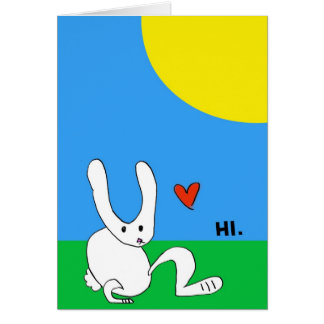 Cute Bunny Says HI. Cards
