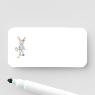 Cute Bunny School Name Label Tag