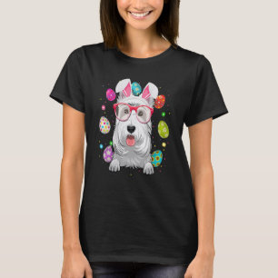 Cute Bunny Scottish Terrier Dog Face Easter Eggs E T-Shirt