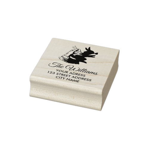 Cute Bunny Shadow Name And Address Stamp