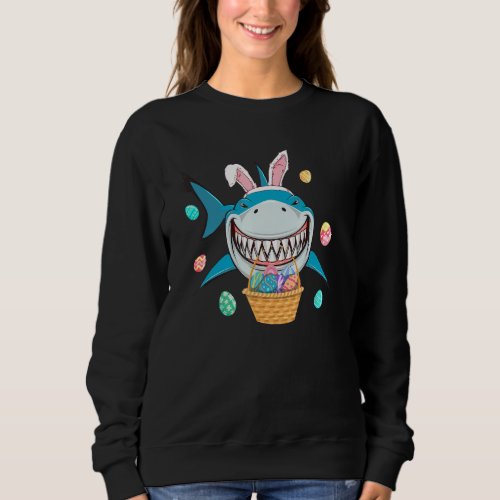 Cute Bunny Shark Easter Day  For Boys Girls Kids Sweatshirt