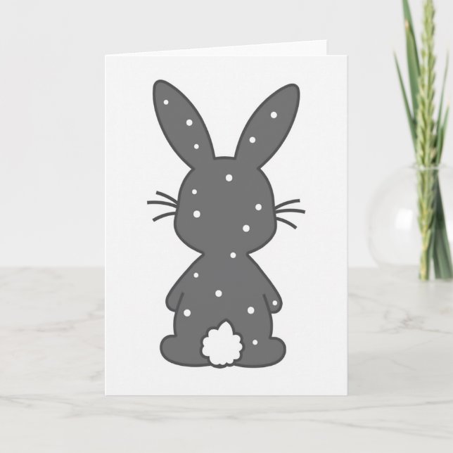 Cute Bunny Silhouette Art Card (Front)