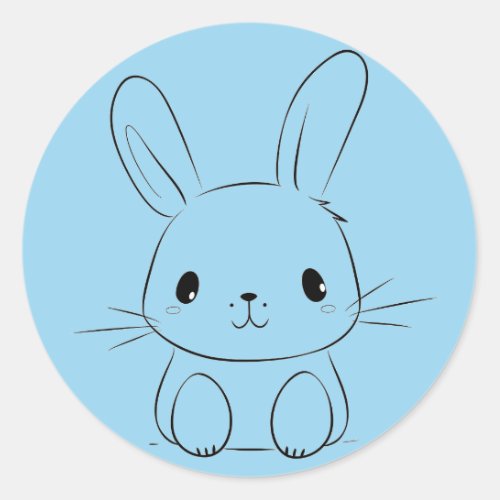 Cute bunny silhouette baby illustration classic round sticker