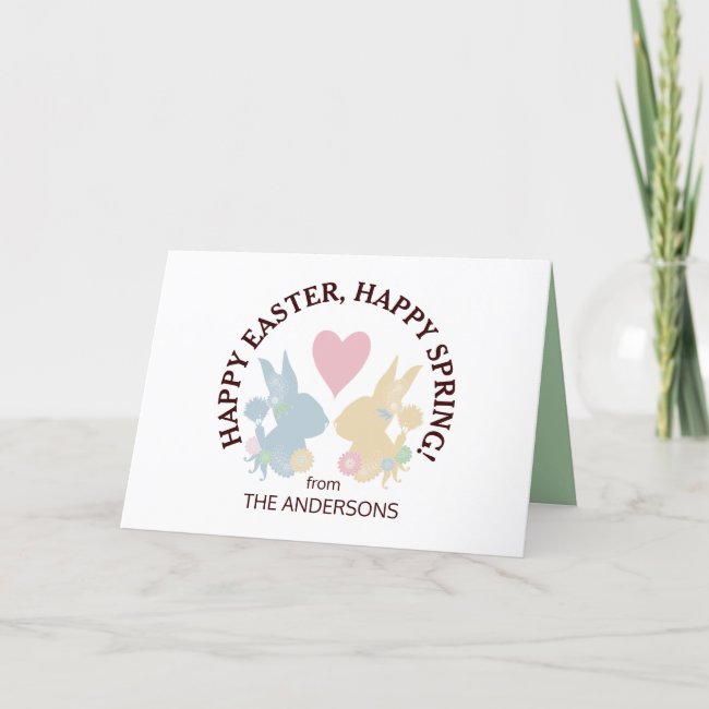 Cute Bunny Silhouettes and Heart Pastels 1 Easter