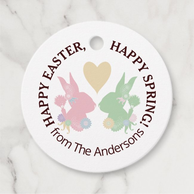 Cute Bunny Silhouettes and Heart Pastels 2 Easter