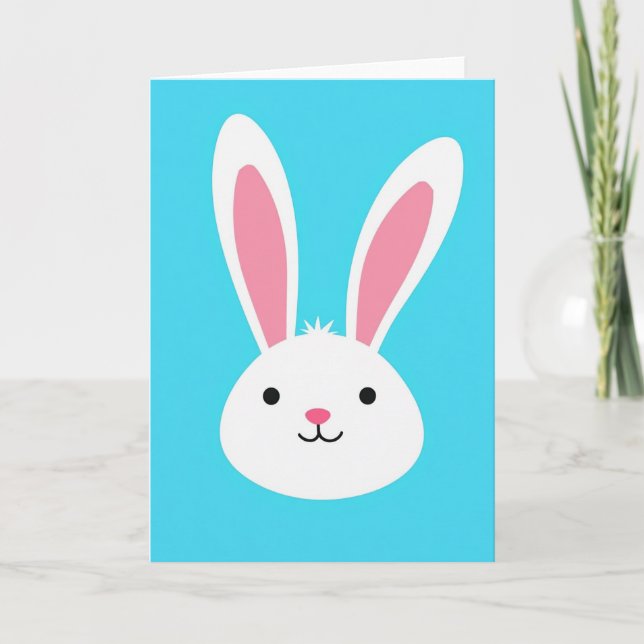 Cute Bunny Simple Art Card (Front)