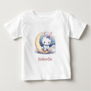 cute bunny sitting on the moon baby T-Shirt