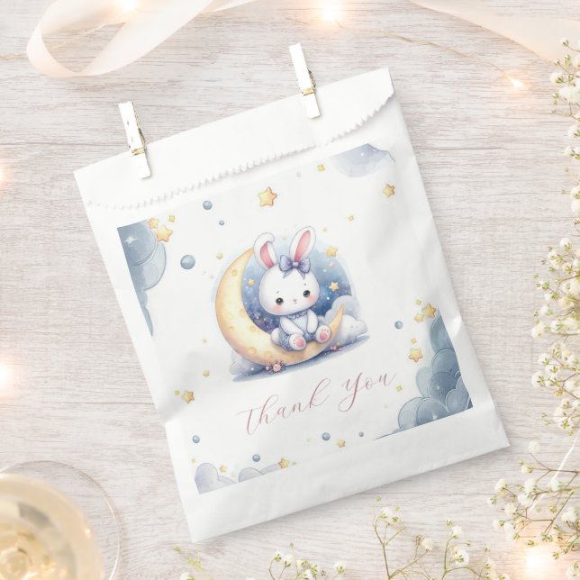 cute bunny sitting on the moon  favor bag (Clipped)