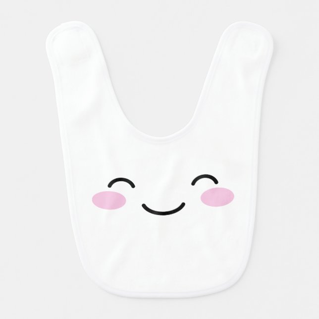 Cute bunny smile face baby bib gift (Front)