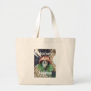 Cute Bunny Snacking Large Tote Bag