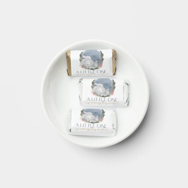 Cute Bunny Snowly Winter Baby Shower Hershey's Miniatures (Plate)