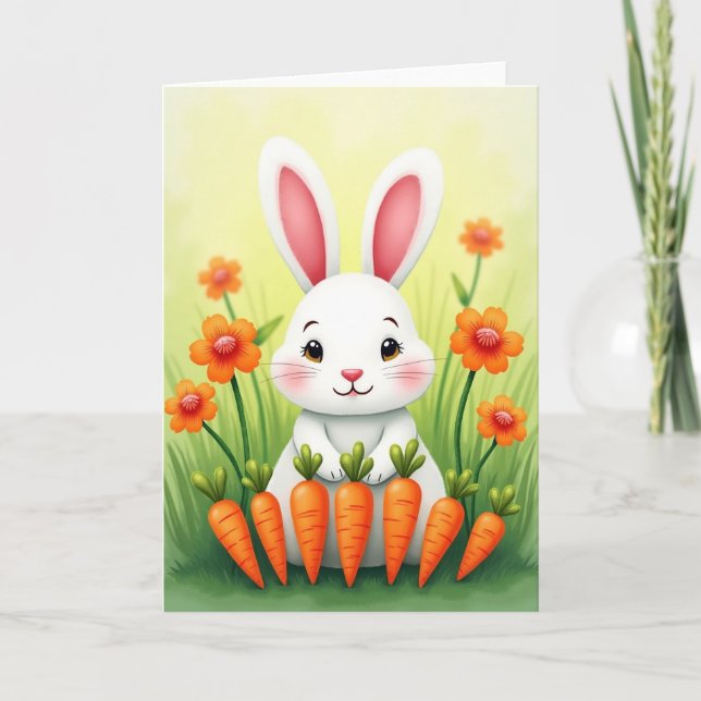 Cute Bunny Springtime Card (Front)