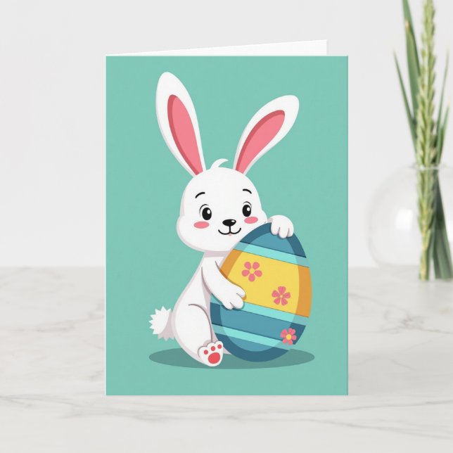 Cute Bunny Springtime Celebration Card (Front)