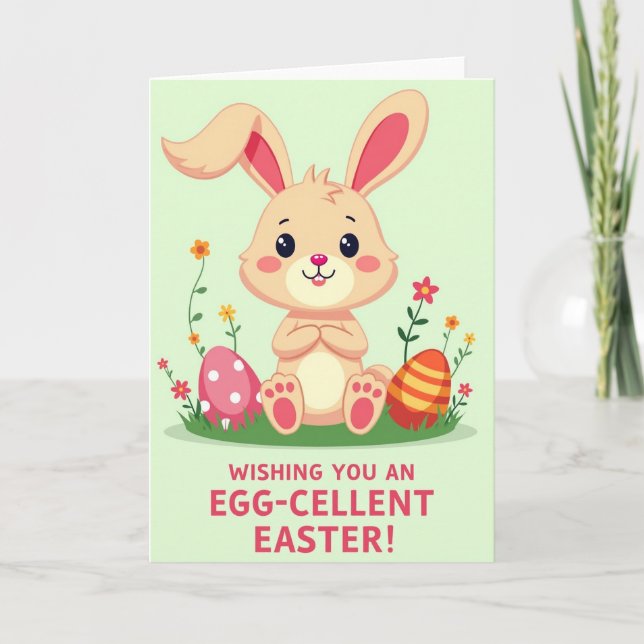 Cute Bunny Springtime Holiday Card (Front)