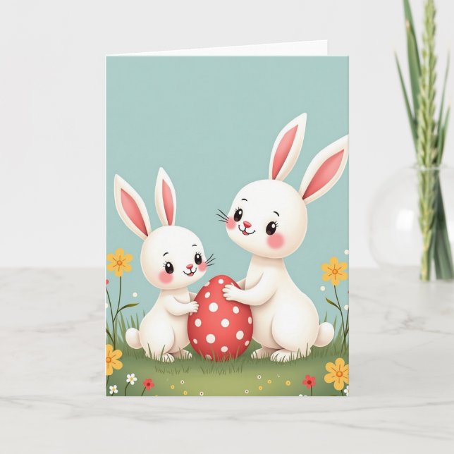Cute Bunny Surprise Egg Card (Front)