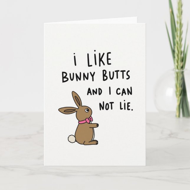 Cute Bunny Tail Message Card (Front)