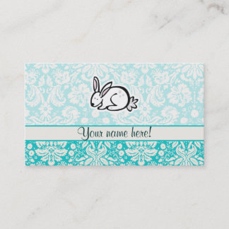 Cute Bunny; Teal Business Card