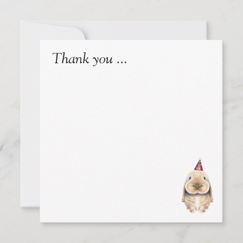 Cute Bunny Thank You Card