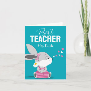 Cute Bunny Thank You Card for Teacher