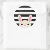 Cute Bunny | This Book Belongs To Classic Round Sticker (Bag)