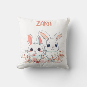 cute bunny throw pillow