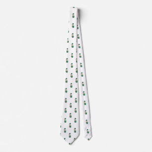 Cute Bunny Trombone Player Green Band Pattern Neck Tie
