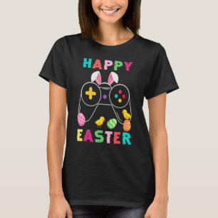 Cute Bunny Video Game Controller Gamer Happy Easte T-Shirt