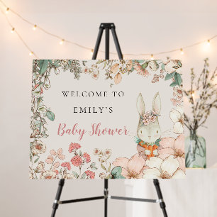 Cute Bunny Vintage Welcome Baby Shower Foam Board