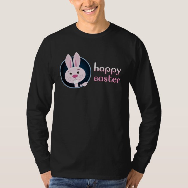 Cute Bunny w Happy Easter for Teacher T-Shirt (Front)