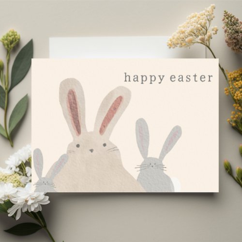 Cute Bunny Watercolor Easter Card