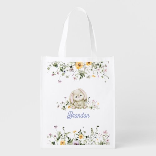 Cute Bunny Watercolor Easter Egg  Birthday Tote