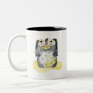Cute Bunny Watercolor Illustration Collectible Two-Tone Coffee Mug