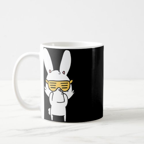 Cute Bunny Wearing Glasses Leopard Easter Day 4  Coffee Mug