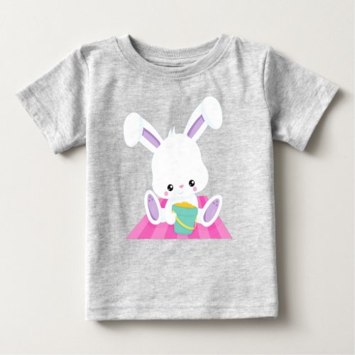 Cute Bunny White Bunny Baby Bunny Beach Bucket Baby T_Shirt