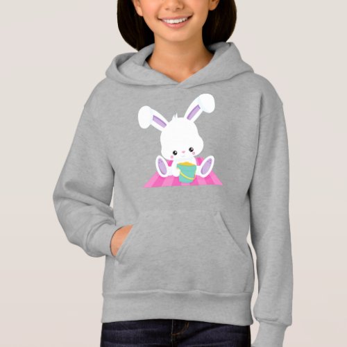 Cute Bunny White Bunny Baby Bunny Beach Bucket Hoodie