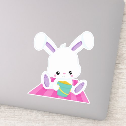 Cute Bunny White Bunny Baby Bunny Beach Bucket Sticker