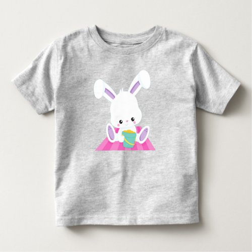 Cute Bunny White Bunny Baby Bunny Beach Bucket Toddler T_shirt
