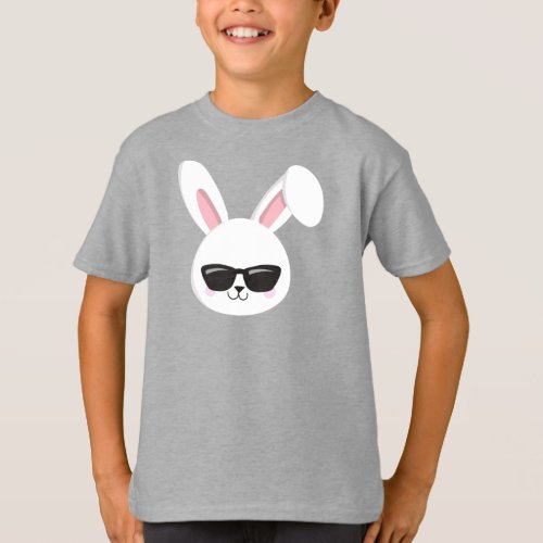 Cute Bunny White Bunny Bunny With Sunglasses T_Shirt