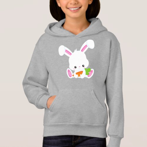 Cute Bunny White Bunny Little Bunny Carrot Hoodie