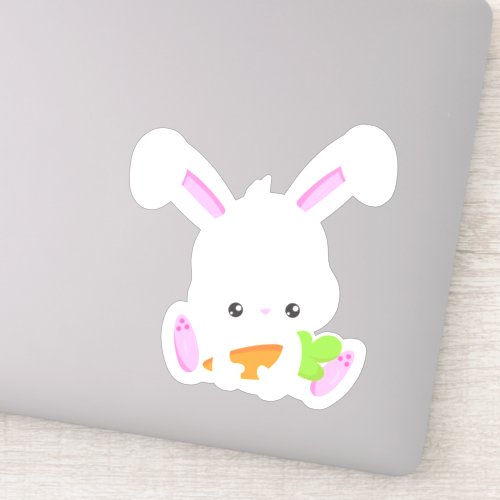 Cute Bunny White Bunny Little Bunny Carrot Sticker