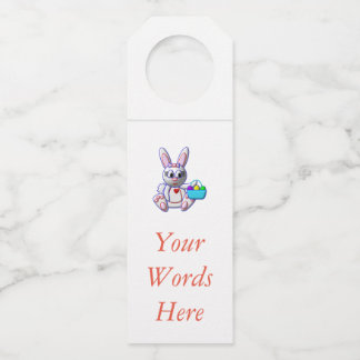 Cute Bunny with a Basket Bottle Hanger Tag
