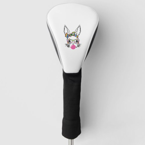 Cute Bunny With Bandana Tie Dye Glasses Bubblegum Golf Head Cover