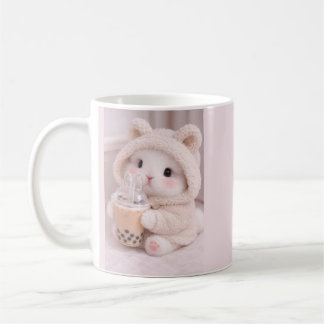 Cute Bunny with Boba Tea Ceramic Mug |