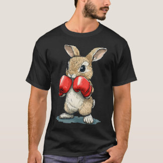 Cute Bunny With Boxing Gloves For Funny T-Shirt